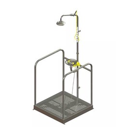 Free Standing Hand Operated Deluge Shower & Platform Operated Eye Wash