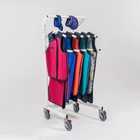 Mobile Lead Apron Rack for 5 Tops & Skirts - SL-RACK-5VS